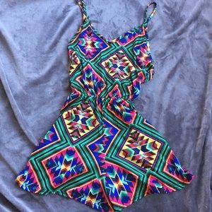 Open Back Aztec Print Romper